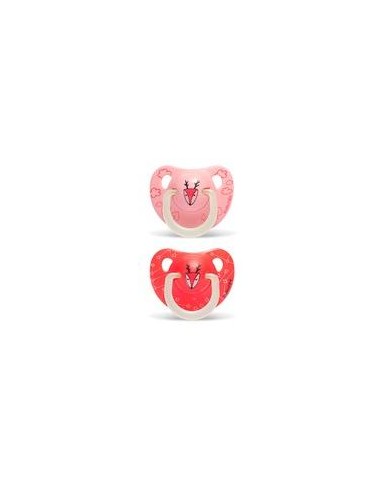 SUAVINEX | Cumlík DEŇ&NOC anatomické silikón 6-18m - ružový jeleň